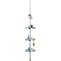 WENKO Rinconera telescópica Premium - con espejo- Aluminio- 27.5 x 70-260 x 20 cm- Satinado